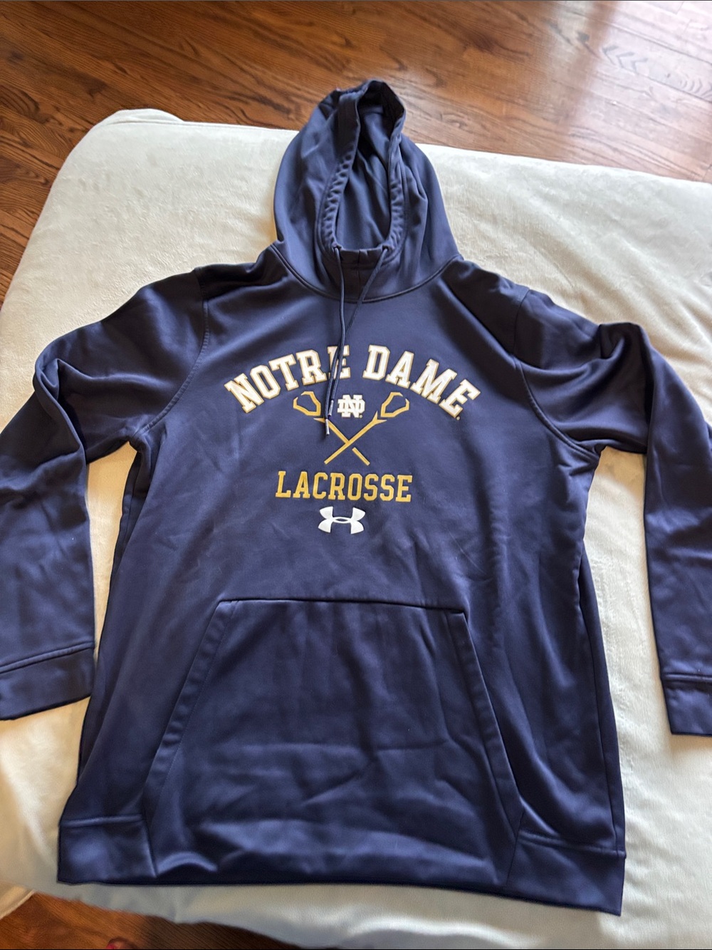 Under Armour Navy and Gold Notre Dame Lacrosse Hoodie